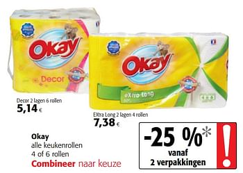 Promoties Okay alle keukenrollen - Huismerk - Okay  - Geldig van 07/11/2018 tot 20/11/2018 bij Colruyt