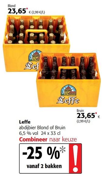 Promoties Leffe abdijbier blond of bruin - Leffe - Geldig van 07/11/2018 tot 20/11/2018 bij Colruyt