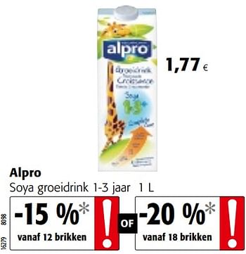 Promoties Alpro soya groeidrink 1-3 jaar - Alpro - Geldig van 07/11/2018 tot 20/11/2018 bij Colruyt