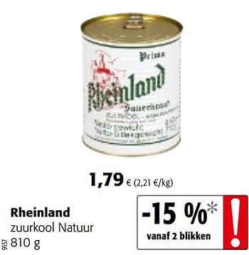 Promoties Rheinland zuurkool natuur - Rheinlandt - Geldig van 07/11/2018 tot 20/11/2018 bij Colruyt
