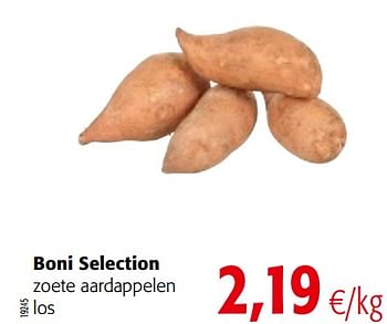 Promotions Boni selection zoete aardappelen - Boni - Valide de 07/11/2018 à 20/11/2018 chez Colruyt