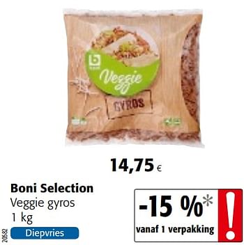 Promoties Boni selection veggie gyros - Boni - Geldig van 07/11/2018 tot 20/11/2018 bij Colruyt