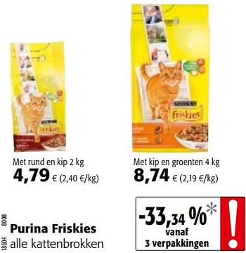 Promoties Purina friskies alle kattenbrokken - Purina - Geldig van 07/11/2018 tot 20/11/2018 bij Colruyt