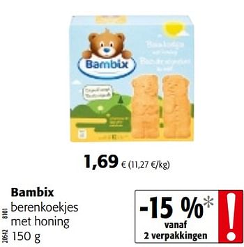 Promoties Bambix berenkoekjes met honing - Bambix - Geldig van 07/11/2018 tot 20/11/2018 bij Colruyt