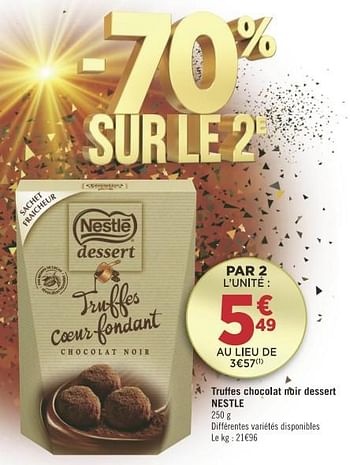 Promoties Truffes chocolat `tir dessert nestle - Nestlé - Geldig van 13/11/2018 tot 25/11/2018 bij Géant Casino