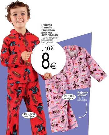 Promoties Pyjama flanelle flanellen pyjama spider-man - Huismerk - Cora - Geldig van 13/11/2018 tot 26/11/2018 bij Cora