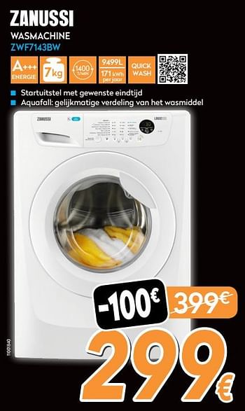 Promoties Zanussi wasmachine zwf7143bw - Zanussi - Geldig van 19/11/2018 tot 26/11/2018 bij Krefel