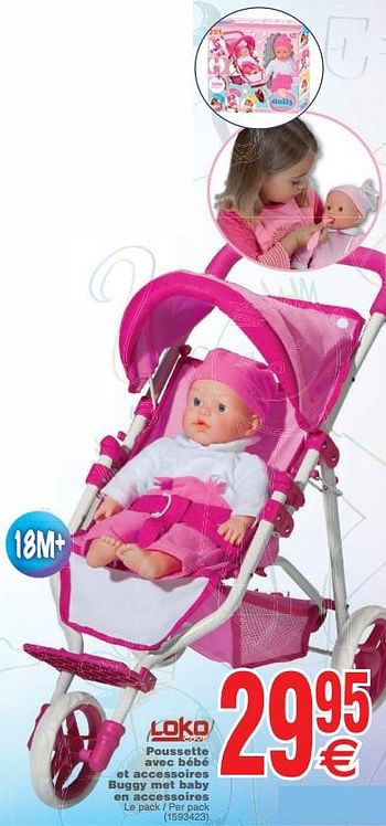 Promotion Cora Poussette Avec Bebe Et Accessoires Buggy Met Baby En Accessoires Loko Toys Jouets Valide Jusqua 4 Promobutler