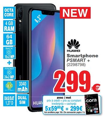Promotions Huawei smartphone psmart + - Huawei - Valide de 13/11/2018 à 26/11/2018 chez Cora