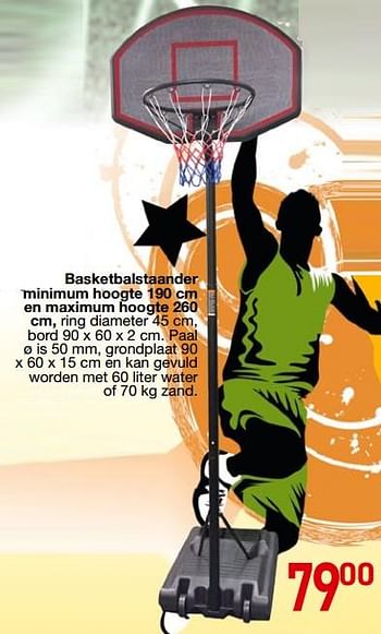 Promotions Basketbalstaander minimum hoogte en maximum hoogte - Produit Maison - Tuf Tuf - Valide de 25/10/2018 à 06/12/2018 chez Tuf Tuf