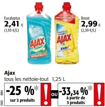 Promotions Ajax tous les nettoie-tout - Ajax - Valide de 07/11/2018 à 20/11/2018 chez Colruyt
