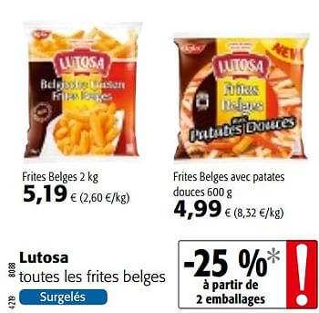 Promotions Lutosa toutes les frites belges - Lutosa - Valide de 07/11/2018 à 20/11/2018 chez Colruyt