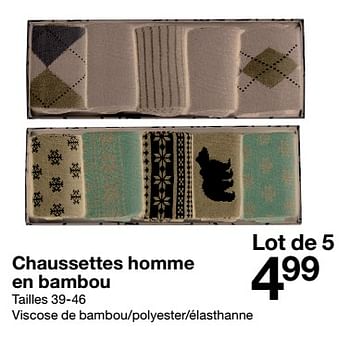 Promotions Chaussettes homme en bambou - Produit maison - Zeeman  - Valide de 09/11/2018 à 23/11/2018 chez Zeeman
