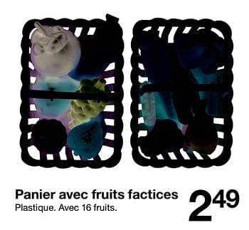 Promotions Panier avec fruits factices - Produit maison - Zeeman  - Valide de 09/11/2018 à 23/11/2018 chez Zeeman