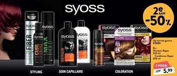 Promoties Shampoo repair + conditioner repair - Syoss - Geldig van 07/11/2018 tot 04/12/2018 bij DI