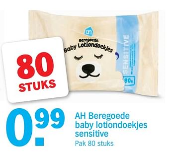 Promoties Ah beregoede baby lotiondoekjes sensitive - Huismerk - Albert Heijn - Geldig van 12/11/2018 tot 18/11/2018 bij Albert Heijn