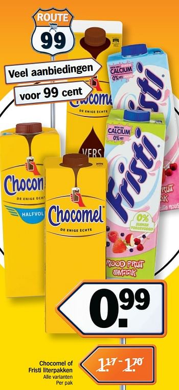 Promoties Chocomel of fristi literpakken - Chocomel - Geldig van 12/11/2018 tot 18/11/2018 bij Albert Heijn