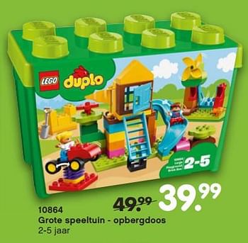 Promoties 10864 grote speeltuin - opbergdoos - Lego - Geldig van 01/11/2018 tot 06/12/2018 bij Unikamp