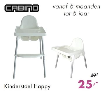 Promoties Kinderstoel happy - Cabino - Geldig van 11/11/2018 tot 17/11/2018 bij Baby & Tiener Megastore
