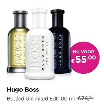 Promoties Bottled unlimited edt 100 ml - Hugo Boss - Geldig van 12/11/2018 tot 02/12/2018 bij ICI PARIS XL