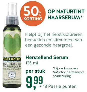 Promotions Herstellend serum - Naturtint - Valide de 12/11/2018 à 05/12/2018 chez Holland & Barret