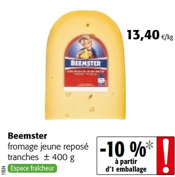 Promotions Beemster fromage jeune reposé - Beemster - Valide de 07/11/2018 à 20/11/2018 chez Colruyt