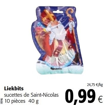 Promotions Liekbits sucettes de saint-nicolas - Produit maison - Colruyt - Valide de 07/11/2018 à 20/11/2018 chez Colruyt