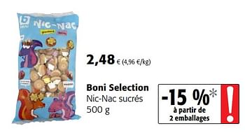 Promotions Boni selection nic-nac sucrés - Boni - Valide de 07/11/2018 à 20/11/2018 chez Colruyt
