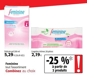 Promoties Feminine tout l`assortiment - Feminine - Geldig van 07/11/2018 tot 20/11/2018 bij Colruyt