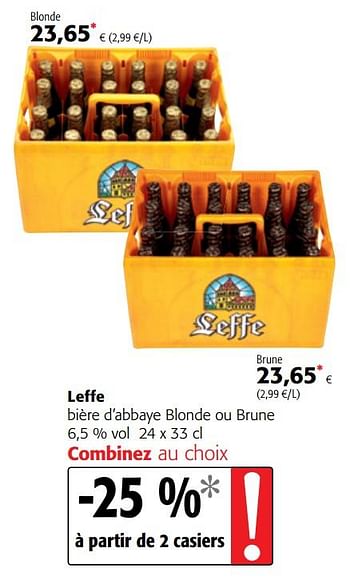 Promotions Leffe bière d`abbaye blonde ou brune - Leffe - Valide de 07/11/2018 à 20/11/2018 chez Colruyt