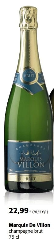 Promoties Marquis de villon champagne brut - Champagne - Geldig van 07/11/2018 tot 20/11/2018 bij Colruyt