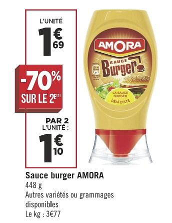 Promoties Sauce burger amora - Amora - Geldig van 13/11/2018 tot 25/11/2018 bij Géant Casino
