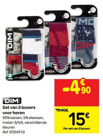 Promoties Set van 2 boxers voor heren - Dim - Geldig van 14/11/2018 tot 20/11/2018 bij Carrefour