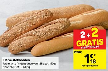 Promoties Halve stokbroden - Huismerk - Carrefour  - Geldig van 14/11/2018 tot 20/11/2018 bij Carrefour