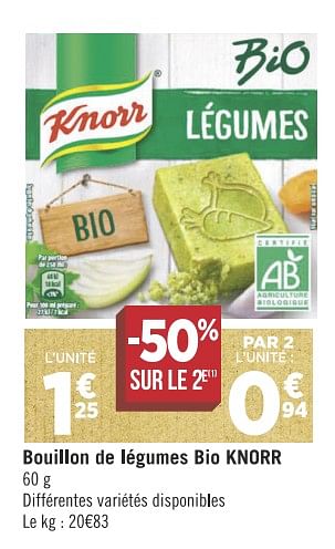 Promotions Bouillon de légumes bio knorr - Knorr - Valide de 13/11/2018 à 25/11/2018 chez Géant Casino