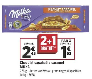 Promotions Chocolat cacahuète caramel milka - Milka - Valide de 13/11/2018 à 25/11/2018 chez Géant Casino