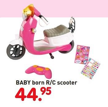 Promoties Baby born r-c scooter - Baby Born - Geldig van 01/11/2018 tot 06/12/2018 bij Unikamp