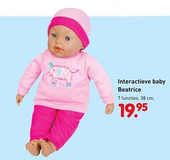 Promotions Interactieve baby beatrice - Produit maison - Unikamp - Valide de 01/11/2018 à 06/12/2018 chez Unikamp