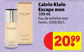 Promoties Calvin klein escape men - Calvin Klein - Geldig van 13/11/2018 tot 25/11/2018 bij Kruidvat