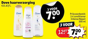 Promoties Conditioner intense repair - Dove - Geldig van 13/11/2018 tot 25/11/2018 bij Kruidvat