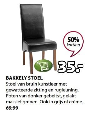 Promoties Bakkely stoel - Huismerk - Jysk - Geldig van 12/11/2018 tot 18/11/2018 bij Jysk