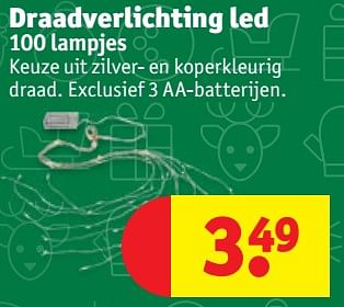 Promoties Draadverlichting led - Huismerk - Kruidvat - Geldig van 13/11/2018 tot 25/11/2018 bij Kruidvat