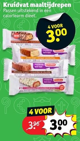 Promoties Kruidvat maaltijdrepen - Huismerk - Kruidvat - Geldig van 13/11/2018 tot 25/11/2018 bij Kruidvat
