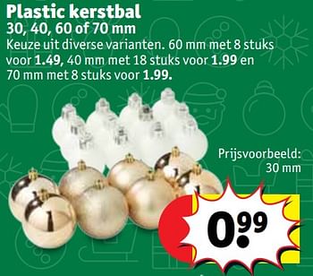 Promoties Plastic kerstbal - Huismerk - Kruidvat - Geldig van 13/11/2018 tot 25/11/2018 bij Kruidvat