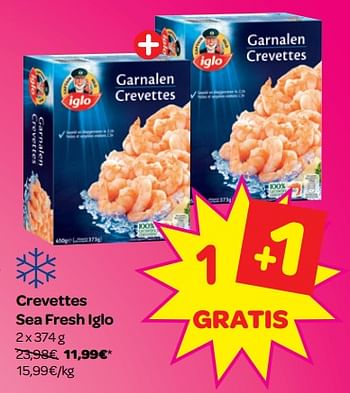 Promoties Crevettes sea fresh iglo - Iglo - Geldig van 14/11/2018 tot 20/11/2018 bij Carrefour