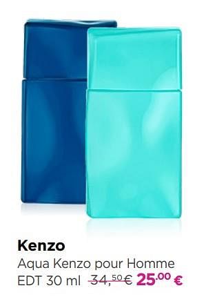 Promoties Kenzo aqua kenzo pour homme edt - Kenzo - Geldig van 12/11/2018 tot 02/12/2018 bij ICI PARIS XL