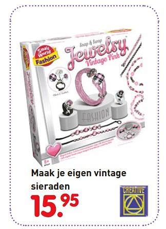 Promoties Maak je eigen vintage sieraden - Small world fashion - Geldig van 01/11/2018 tot 06/12/2018 bij Unikamp