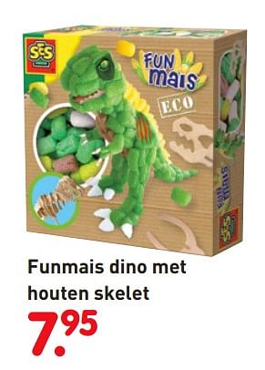 Promoties Funmais dino met houten skelet - SES - Geldig van 01/11/2018 tot 06/12/2018 bij Unikamp