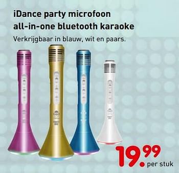 Promoties Idance party microfoon all-in-one bluetooth karaoke - I Dance - Geldig van 01/11/2018 tot 06/12/2018 bij Unikamp