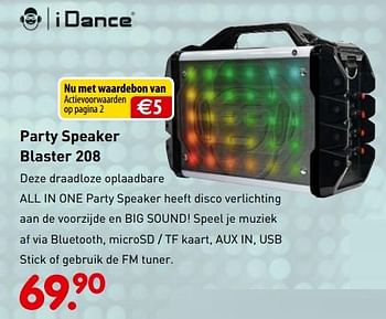 Promoties Party speaker blaster 208 - I Dance - Geldig van 01/11/2018 tot 06/12/2018 bij Unikamp